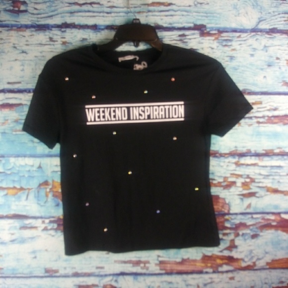 Zara weekend inspiration faux pearl blk  shirt - Picture 2 of 5